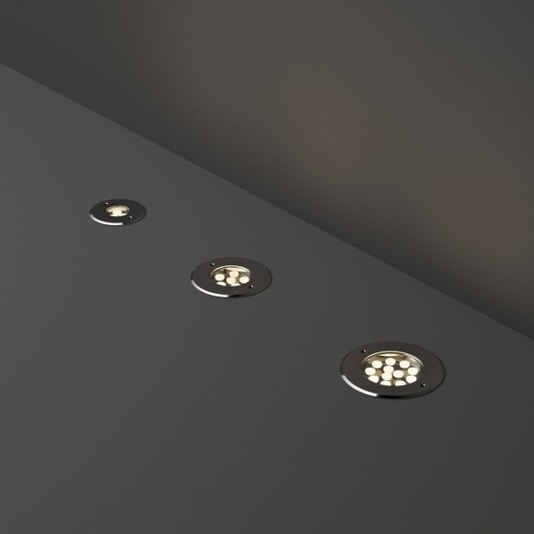 Ideal Lux - LED Лампа за алея FLOOR LED/6W/230V Ø 12 см CRI 90 IP67 хром