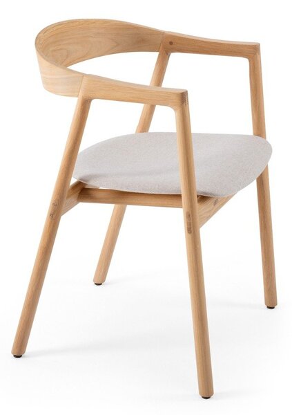 Трапезен стол от масивна дъбова дървесина със сива седалка Muna - Gazzda
