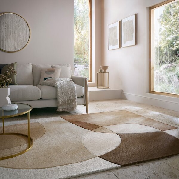 Кафяв/бежов вълнен килим 120x170 cm Glow – Flair Rugs