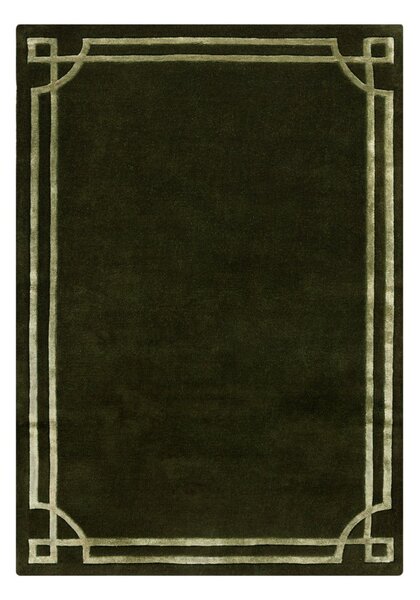 Тъмнозелен ръчно изработен вълнен килим 160x230 cm Gatsby – Flair Rugs
