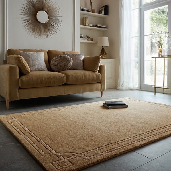 Теракотен ръчно изработен вълнен килим 120x170 cm Gatsby – Flair Rugs