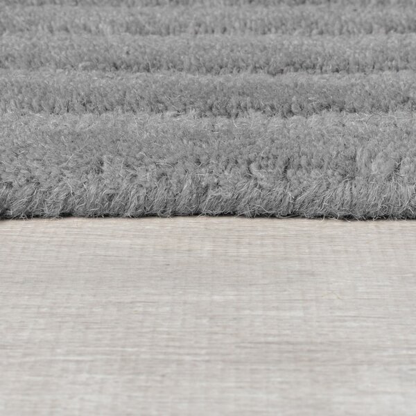 Сив ръчно изработен вълнен килим 160x230 cm Zen Rectangles – Flair Rugs