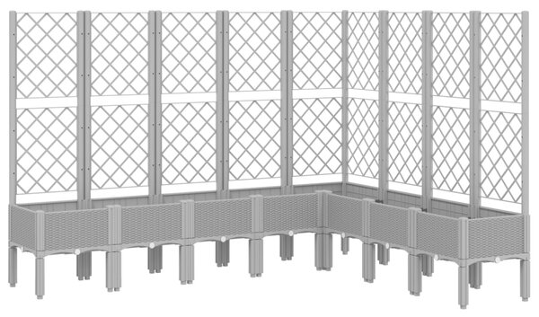 VidaXL Градински сандък с пергола, светлосив, 200x160x142 см, PP
