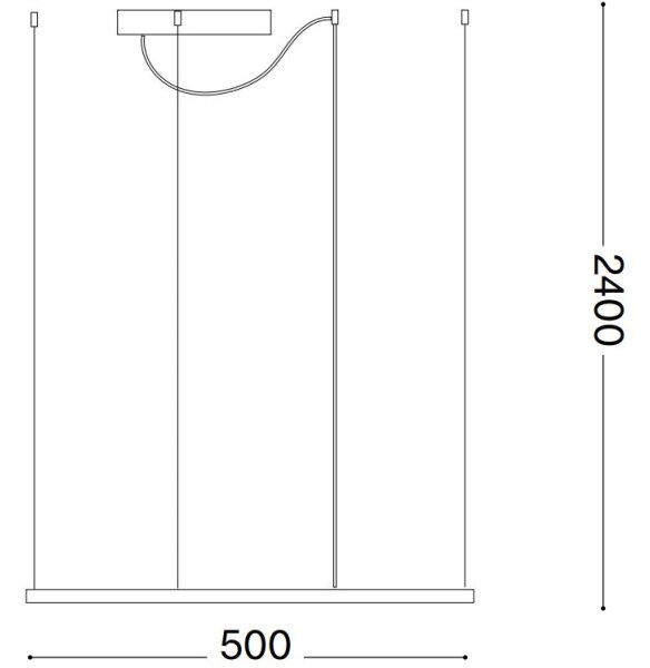 Ideal Lux - LED Пендел ORACLE SLIM LED/33W/230V 3000K 50x50 см черен