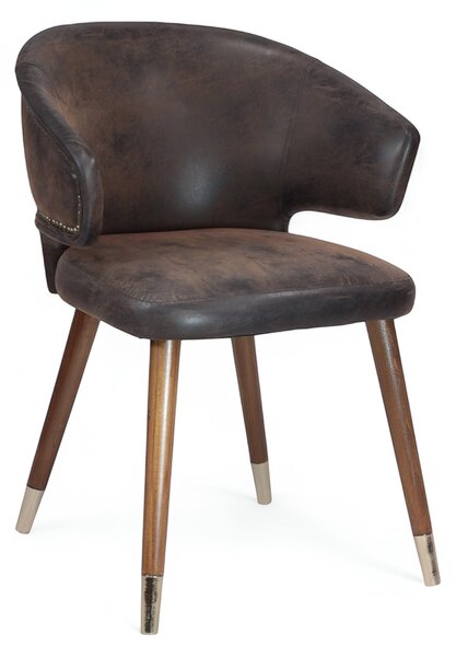 Трапезен стол Pelle - Dark Brown