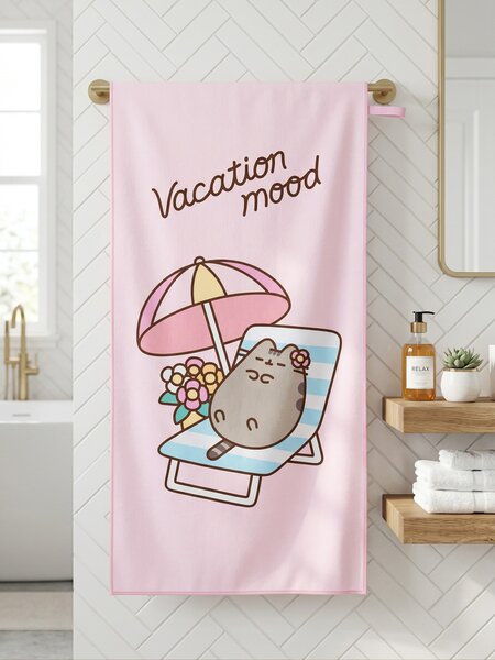 Sinsay - Бързосъхнеща кърпа Pusheen the Cat - розов
