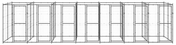 VidaXL Външна клетка за кучета, стомана, 16,94 м²