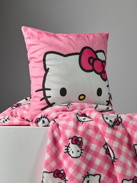 Sinsay - Калъфка за възглавница Hello Kitty - пастелнорозово