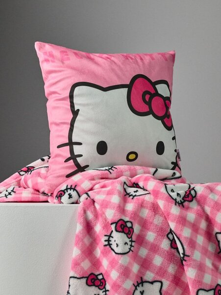 Sinsay - Калъфка за възглавница Hello Kitty - пастелнорозово
