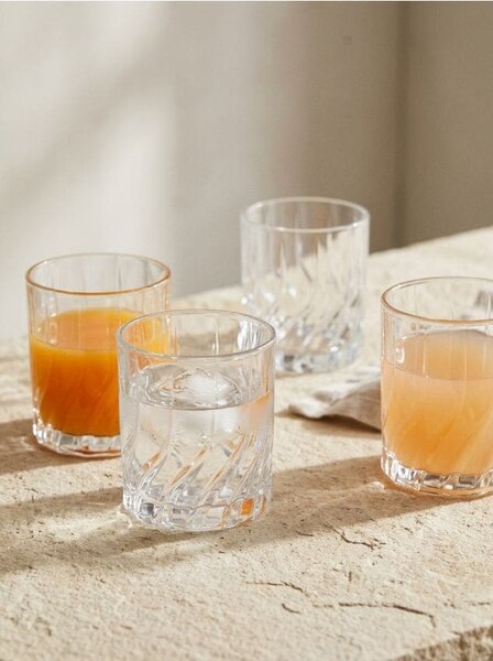 Sinsay - Комплект чаши с релефен мотив 4 pack - clear