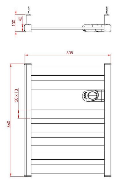 Eлектрическа лира за баня ZINNIA Anthracite 500W, цвят "Антрацит"