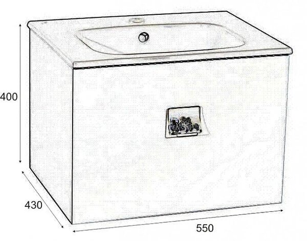 Шкаф за баня Лили долен 55 см