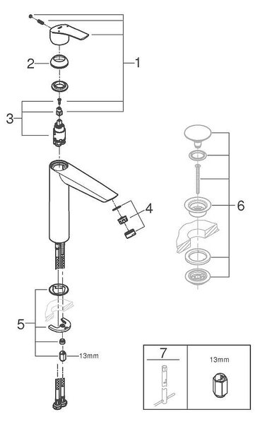 Eurosmart Смесител за умивалник 1/2",едноръкохватков, XL - размер