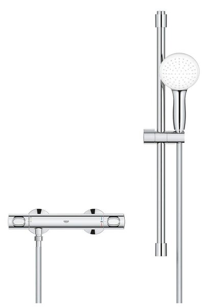 Grohtherm 500 комплект: термостатен смесител за душ + душ комплект