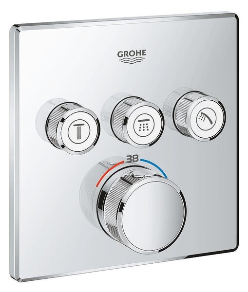Grohtherm SmartControl Термостат за вграждане с 3 извода, бутонен тип