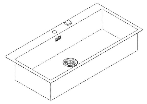 Grohe K800 кухненска мивка от неръждаема стомана, единична, 1024x510 mm