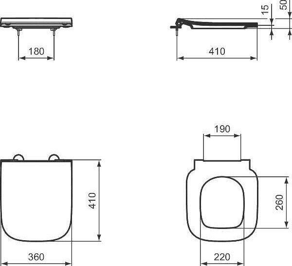 Ideal Standard i.life S тоалетна седалка, ултратънка (сандвич дизайн)