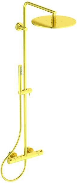 Ceratherm T125 душ система със стенен термостатен смесител, матирано злато