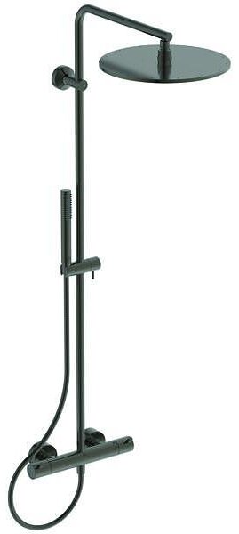 Ceratherm T125 душ система със стенен термостатен смесител, матирано сиво