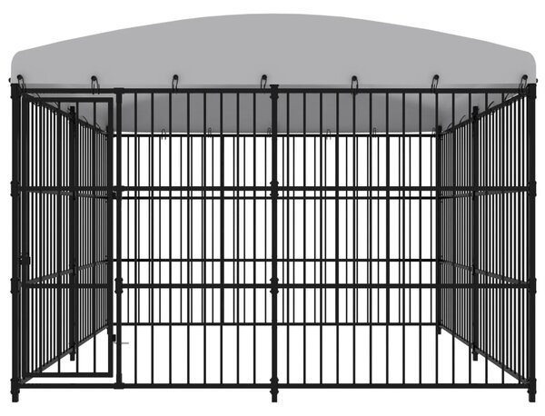 VidaXL Дворна клетка за кучета с покрив, 300x300x210 см