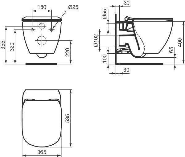 WC комплект за вграждане структура Grohe/тоалетна чиния Tesi AquaBlade®