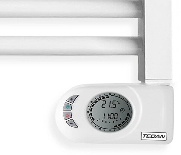 Eлектрическа лира за баня Noor 500W с LED дисплей, цвят бял