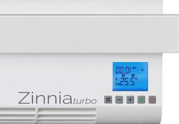 Eлектрическа лира за баня Zinnia TURBO 500W + 1000W с вграден вентилатор, цвят бял