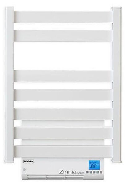 Eлектрическа лира за баня Zinnia TURBO 500W + 1000W с вграден вентилатор, цвят бял