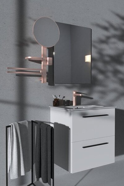 Смесител стоящ за умивалник H120, с клик сифон, цвят розе