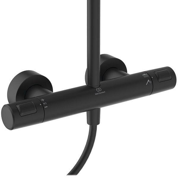Ceratherm T25+ душ система с термостатен стенен смесител, черен мат