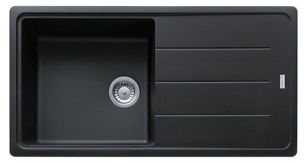 Гранитна мивка INSET Maris, 970×500, двустранен отцедник, цвят Onyx