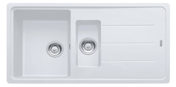 Гранитна мивка Inset, 2 корита, 970×500 мм, реверсивен отцедник