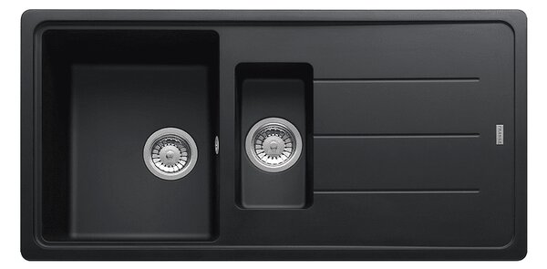 Гранитна мивка Inset, 2 корита, 970×500 мм, реверсивен отцедник