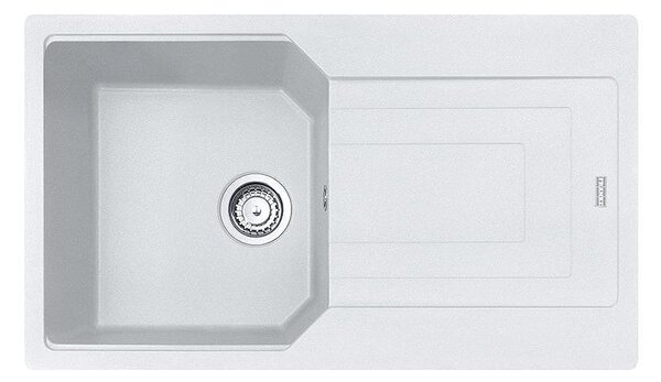 Гранитна мивка INSET Maris, 860×500, двустранен отцедник, цвят бял