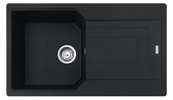 Гранитна мивка INSET Maris, 860×500, двустранен отцедник, цвят Onyx