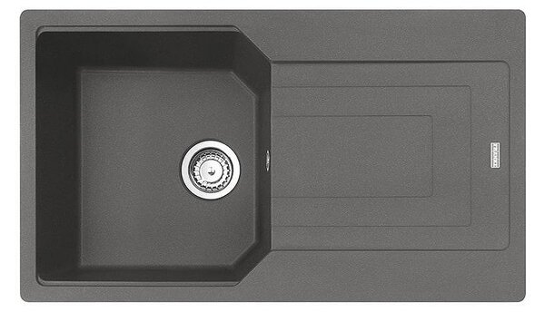 Гранитна мивка INSET Maris, 860×500, двустранен отцедник, цвят Stone Grey
