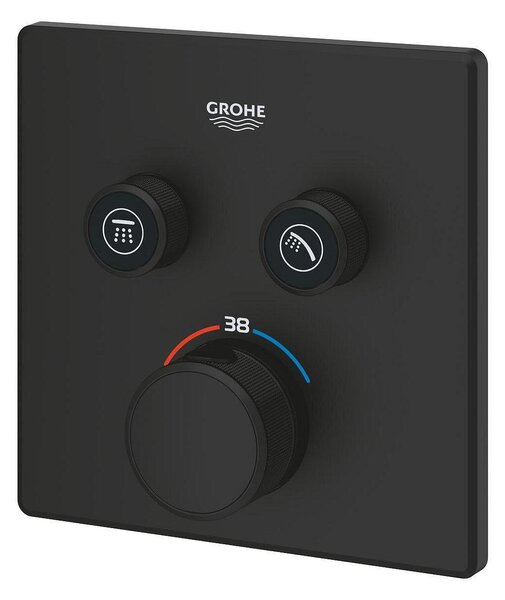 Grohtherm SmartControl Термостат за вграждане с 2 извода, цвят phantom black