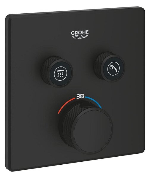 Grohtherm SmartControl Термостат за вграждане с 2 извода, цвят phantom black