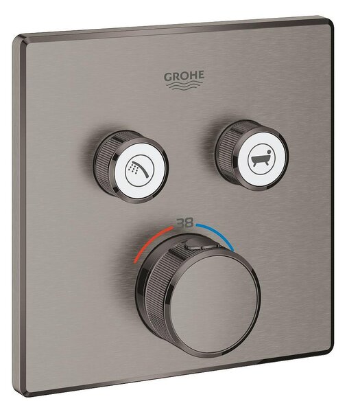 Grohe SmartControl Термостат за вграждане с 2 извода, brushed hard graphite, PVD