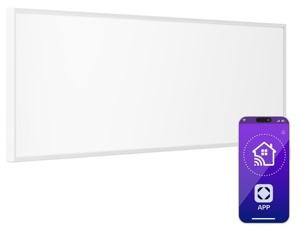 Klarstein Wonderwall 300 Smart, инфрачервена печка, 30 x 100 cm, 300 W, седмичен таймер, IP24, бяла