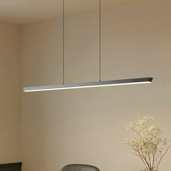 Lucande LED висяща лампа Solvar, 117 cm, черна, CCT, с регулируема яркост, Затъмняване, Черен, Дневна/трапезария, Метал, Модерен