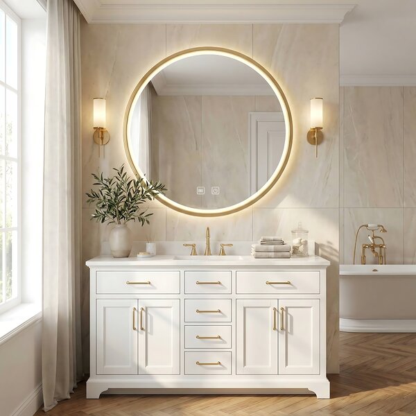 Огледало LED 50cm MMJ BRUSH GOLD