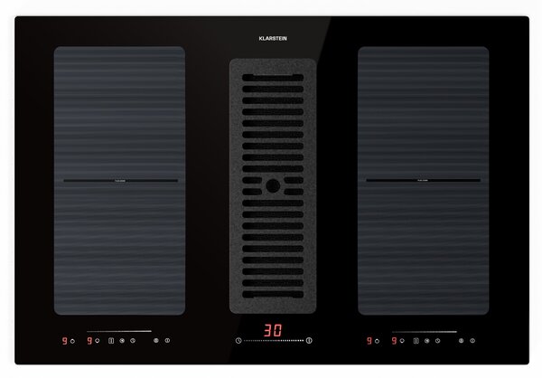 Klarstein Full House Down Air System, индукционна печка + аспиратор, 477 м³/ч, клас на енергийна ефективност A