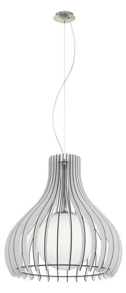 Eglo 61715 - Пендел TINDORI 1xE27/60W/230V Ø 50 см бял