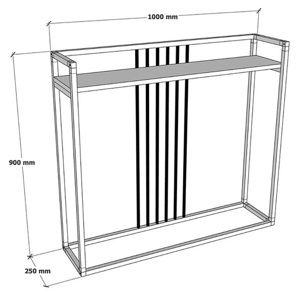 Конзола Convida, антрацит, 100x25x90 см