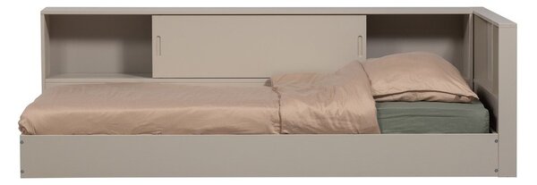 Сиво/бежово единично легло от масивен бор без ламелно дъно 90x200 cm Carter – WOOOD