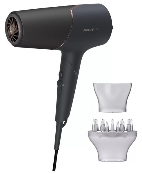 PHILIPS Hair dryer 2300W Series 5000 ThermoShield technology 6 heat and speed settings ionic care black