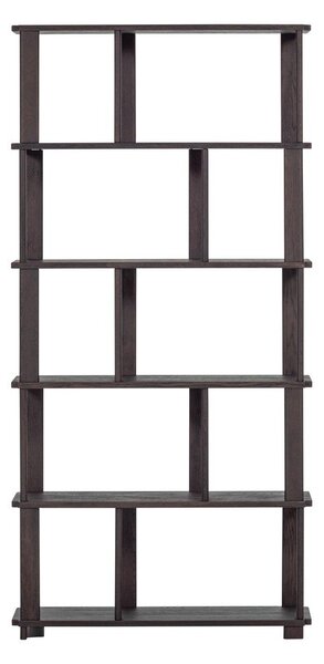 Тъмнокафява библиотека от масивен дъб 90x186x30 cm Riss – WOOOD