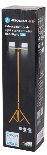 Aigostar - LED прожектор със стойка 2xLED/30W/230V 6500K IP65 оранжев/черен