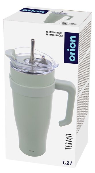 Светлозелена термочаша със сламка 1,2 l Termo – Orion